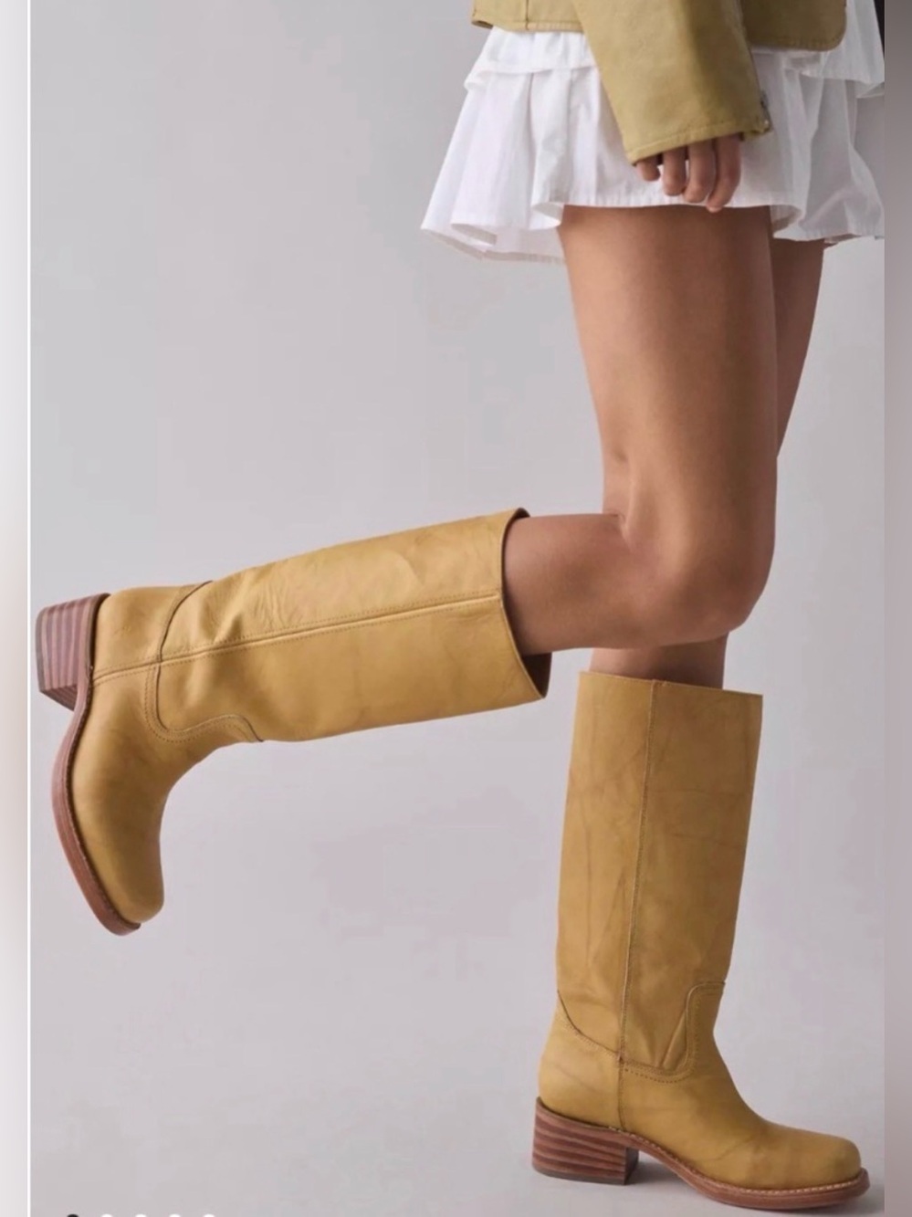 NEW FRYE Campus 14L Boots in Banana Sz: 10 Genuine Leather Tall Boots $498